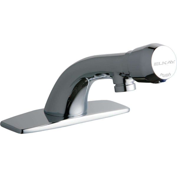 Elkay LK652 1 Hole Metered Lavatory Faucets Fixed Spout Push