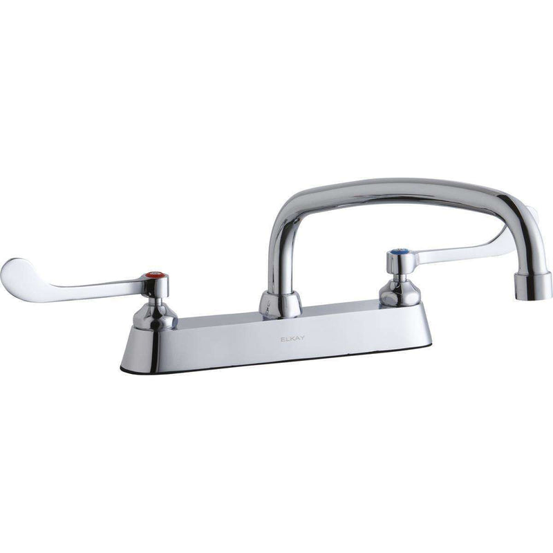 Elkay LK810AT12T6 8" Centers Faucets 12" Arc Tube Spout 6"