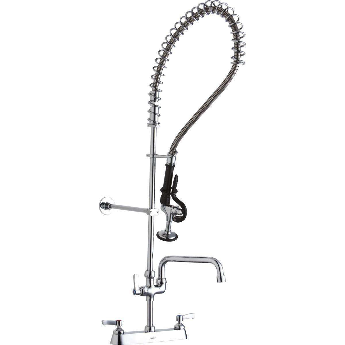Elkay LK843AF14LC 8" Centers Faucets Flexible Hose Spray