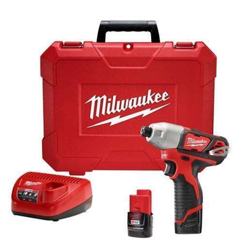 Milwaukee 2462-22 M12 1/4" Hex Impact Driver Kit