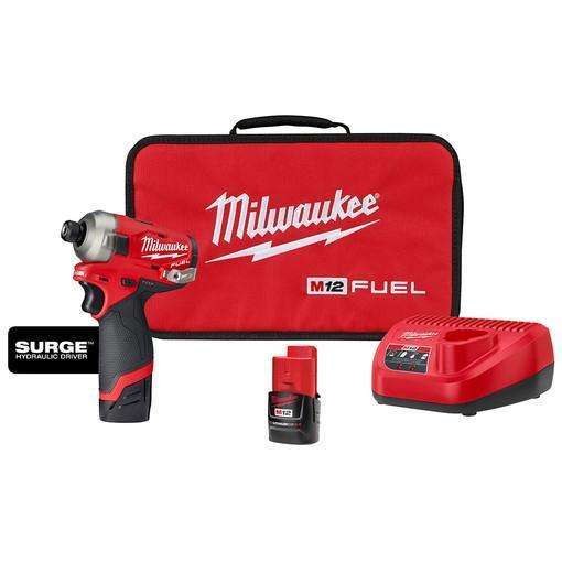 Milwaukee M12 FUEL SURGE 1/4" Hex Hydraulic Driver 2 Battery