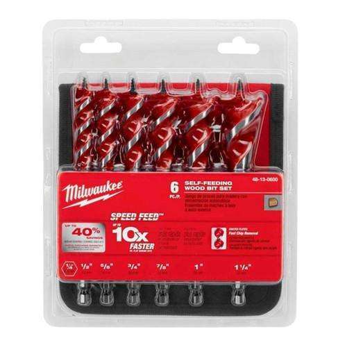 Milwaukee Speed Feed Self-Feeding Wood Bit Set, 6 Piece