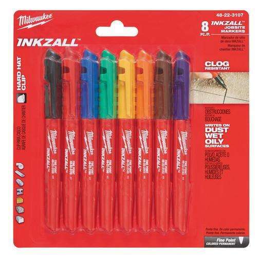 Milwaukee 48-22-3107 8 Pack INKZALL Color Fine Point Markers