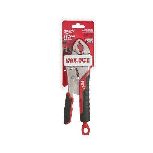 Milwaukee 10" Gripped Curved Jaw Locking Pliers with Max Bi