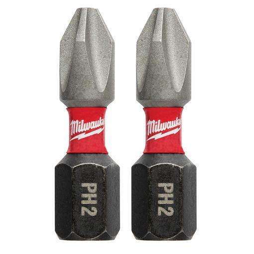 Milwaukee 48-32-4412 SHOCKWAVE 1" PH2 Impact Bit 2PK