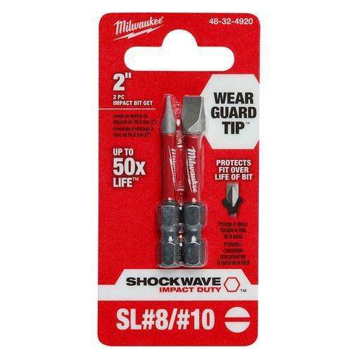 Milwaukee 48-32-4920 SHOCKWAVE 2" 2PC Slotted Impact Bit Set