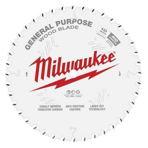 Milwaukee 10" 40T General Purpose Circular Saw Blade