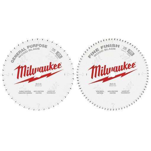Milwaukee 12" 44T + 80T Two Pack Circular Saw Blade