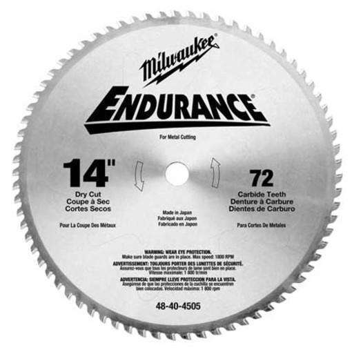 Milwaukee Circular Saw Blade 14", 72 Tooth Dry Cut Carbide
