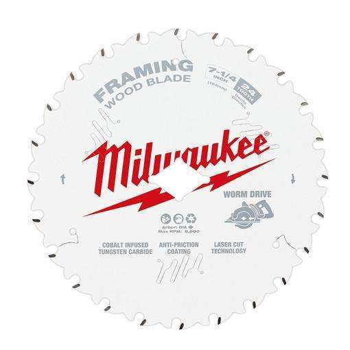 Milwaukee 7-1/4" 24T Worm Drive Framing Circular Saw Blades