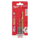 Milwaukee 48-89-4644 4 Piece Shockwave Hex Drill Bit Set