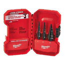 Milwaukee 48-89-9221 3pc Dual-Flute Step Bit Set (#1, #2, #4)