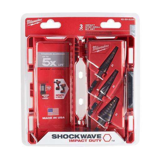 Milwaukee 48-89-9254 SHOCKWAVE Impact Duty Step Bit 3pc Set (#1, #2, #4)