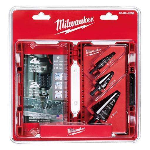 Milwaukee ~Step Drill Bit Metric Set 3PC: 4-12mm, 43922 mm,