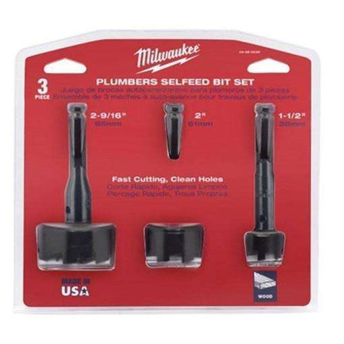 Milwaukee 49-22-0030 Selfeed Bit Plumbers Kit 3 Piece