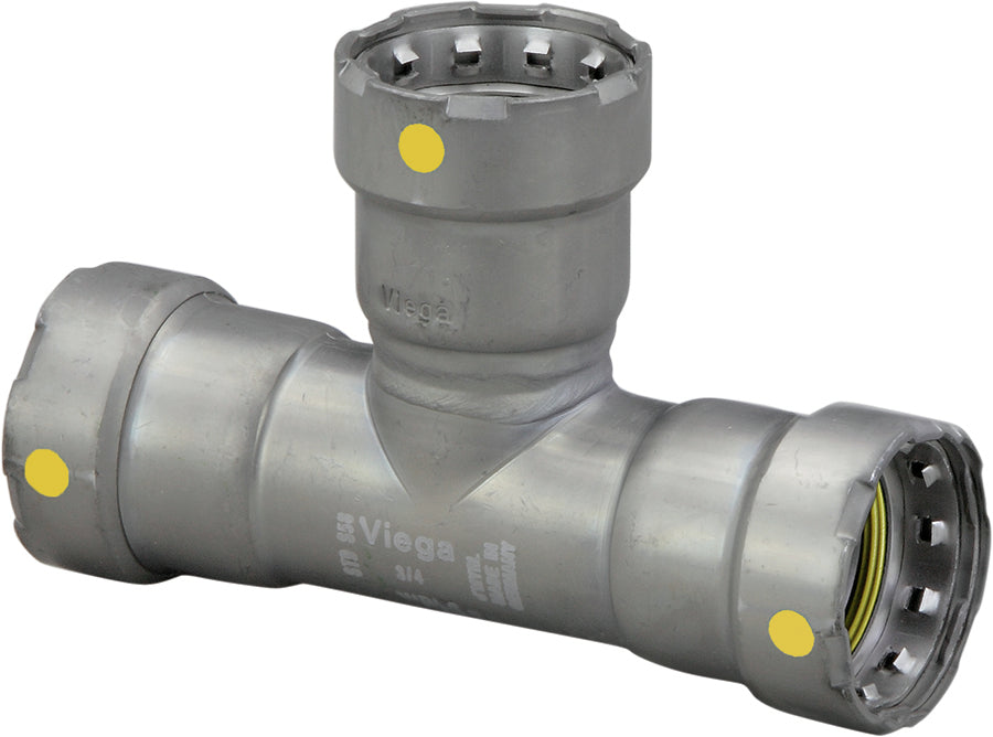Viega 6618 MegaPressG tee 1-1/2'' x 1-1/2'' x 1-1/4'' P1 x P2 x P3