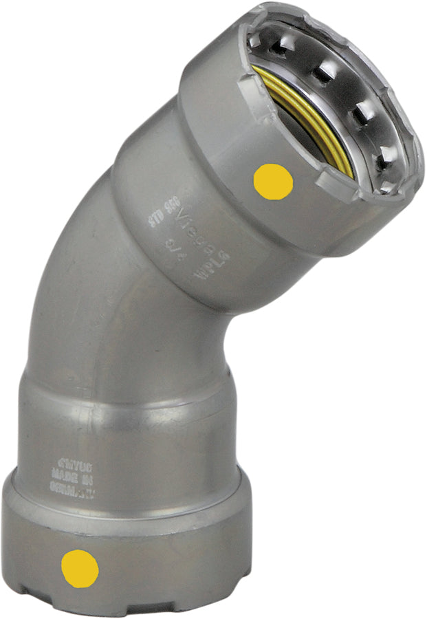 Viega 6626 MegaPressG 45¡ elbow 2'' x 2'' P1 x P2