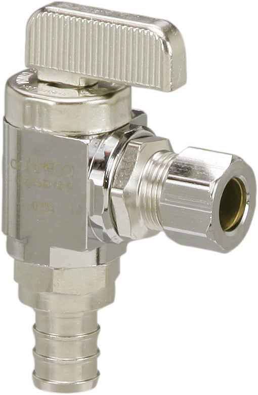 Viega V5064ZL PureFlow Crimp stop valve Angled 1/2'' x 1/4'' Crimp x CTS