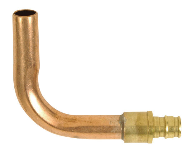 Uponor LF2865050 ProPEX LF Copper Stub Ell, 1/2" PEX LF Brass x 1/2" Copper (3 1/2" x 8")