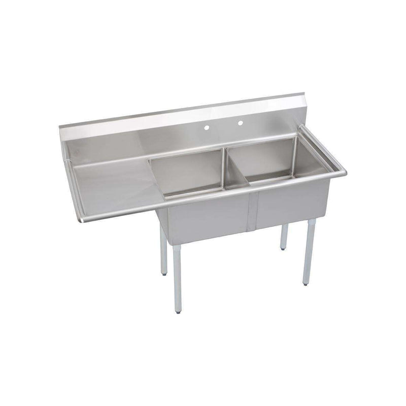 Elkay 2C18X18-L-18X 2 Comp. Sinks, 59X24 OA, 18X18X12 B, L