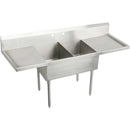 Elkay SS8230LR4 SS 78" 27-1/2" x 14" Floor Double Scullery