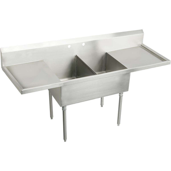 Elkay SS8230LR2 SS 78" 27-1/2" x 14" Floor Double Scullery