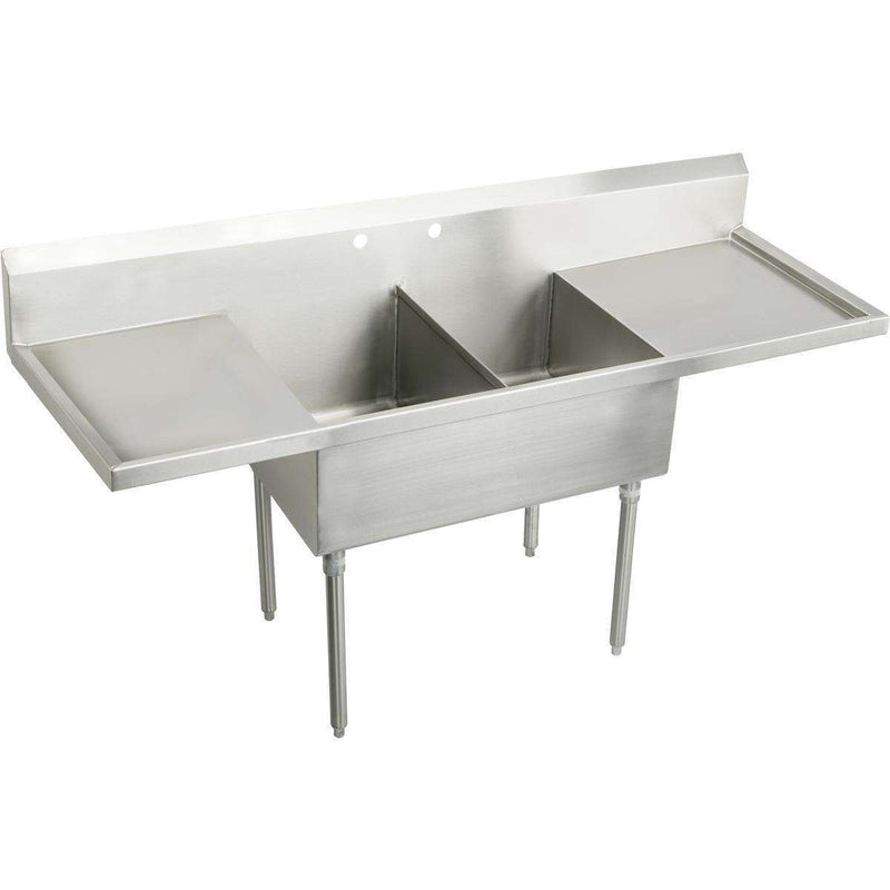 Elkay SS8230LR0 SS 78" 27-1/2" x 14" Floor Double Scullery