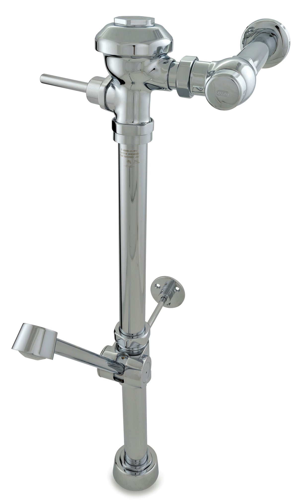 Zurn AquaVantage AV Exposed Manual Diaphragm Flush Valve - 1.6 GPF, Bedpan Washer Assembly, 26-1/2 Rough-in in Chrome Z6000AV-WS1-BWN