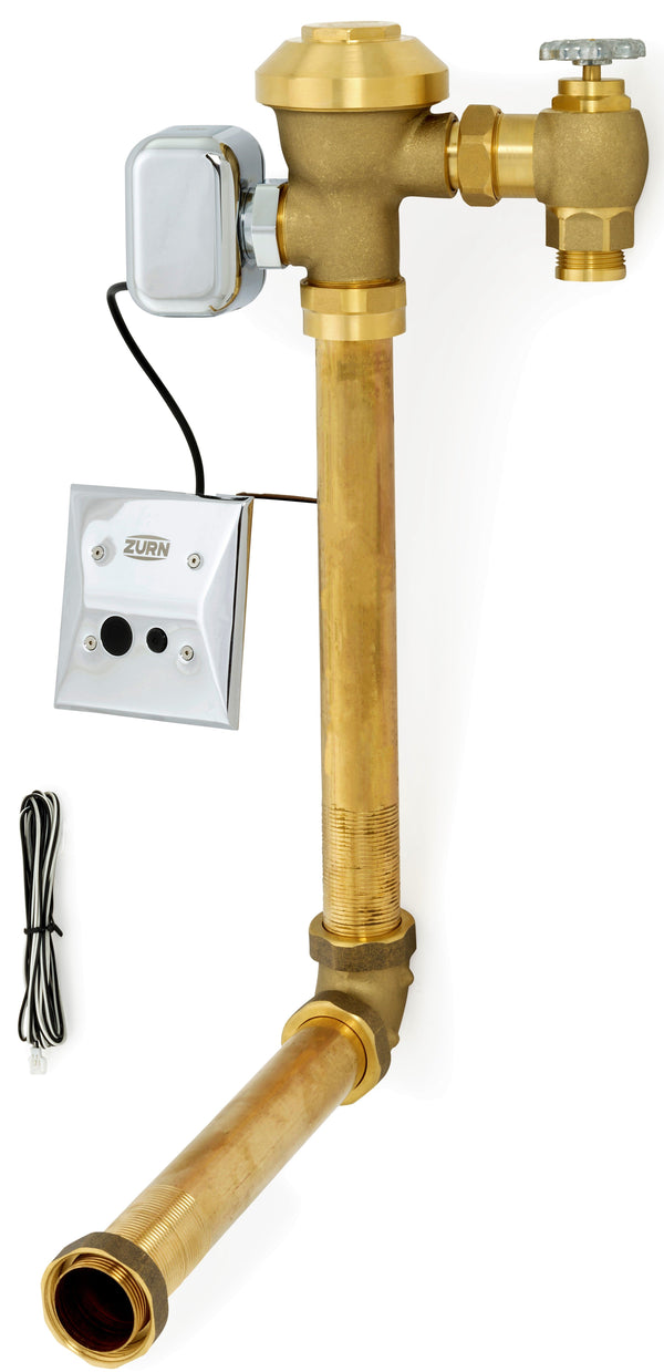 Zurn ZEMS AquaVantage AV Concealed Hardwired Sensor Diaphragm Flush Valve with 11" Wall to Valve Length in Rough Brass ZEMS6152AV-WS1-11L