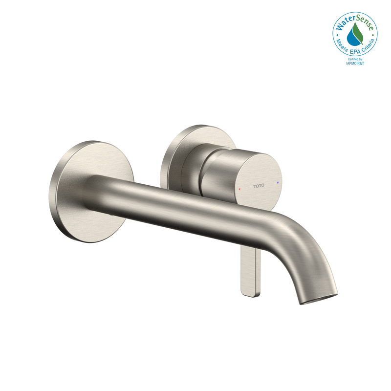TOTO GF 1.2 GPM Wall-Mount Single-Handle Long Bathroom Faucet with COMFORT GLIDE Technology, Brushed Nickel TLG11308U