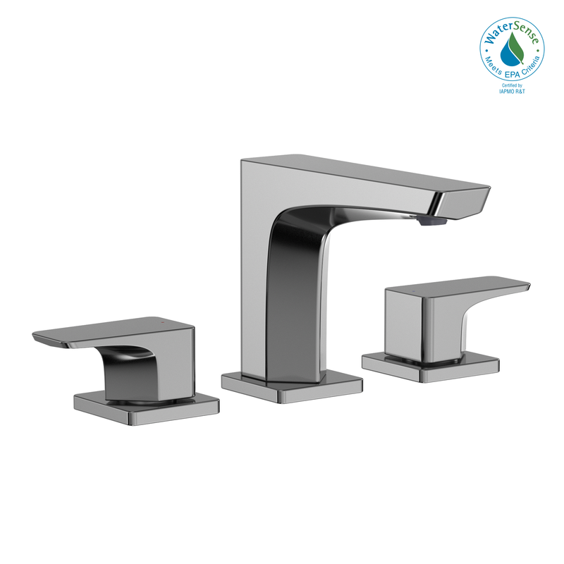 TOTO GE 1.2 GPM Two Handle Widespread Bathroom Sink Faucet, Polished Chrome TLG07201U