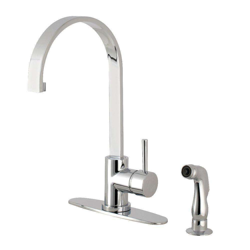 Kingston Brass LS8711DLSP Sg-Hnd Kitchen Faucet W/ Side Sp