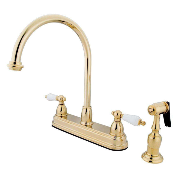 Kingston Brass KB3752PLBS Centerset Kitchen Faucet Brass