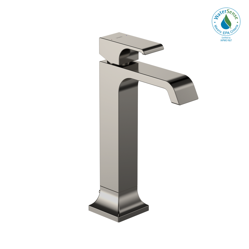 TOTO GC 1.2 GPM Single Handle Vessel Bathroom Sink Faucet with COMFORT GLIDE Technology, Polished Nickel TLG3305U