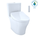 TOTO WASHLET Aquia IV 1G Two-Piece Elongated Dual Flush 1.0 and 0.8 GPF Toilet and Contemporary WASHLET S500e Bidet Seat, Cotton White MW4463046CUMG