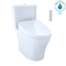 TOTO WASHLET Aquia IV 1G Two-Piece Elongated Dual Flush 1.0 and 0.8 GPF Toilet and Contemporary WASHLET S500e Bidet Seat, Cotton White MW4463046CUMG#01