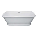 Kingston VTDE713524 71" Acrylic Pedestal Double Ended Tub W/