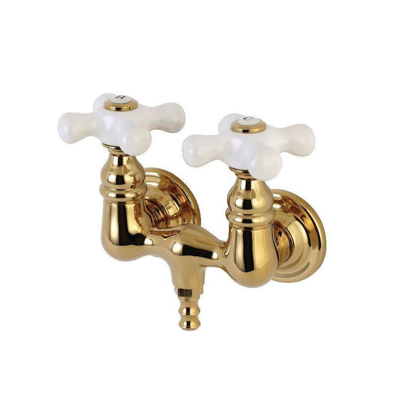 Aqua Vintage AE39T2 Wall Mount Tub Filler, Polished Brass