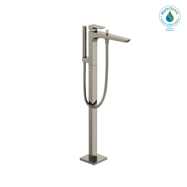 TOTO GE Single-Handle Free Standing Tub Filler with Handshower, Polished Nickel TBG07306U#PN