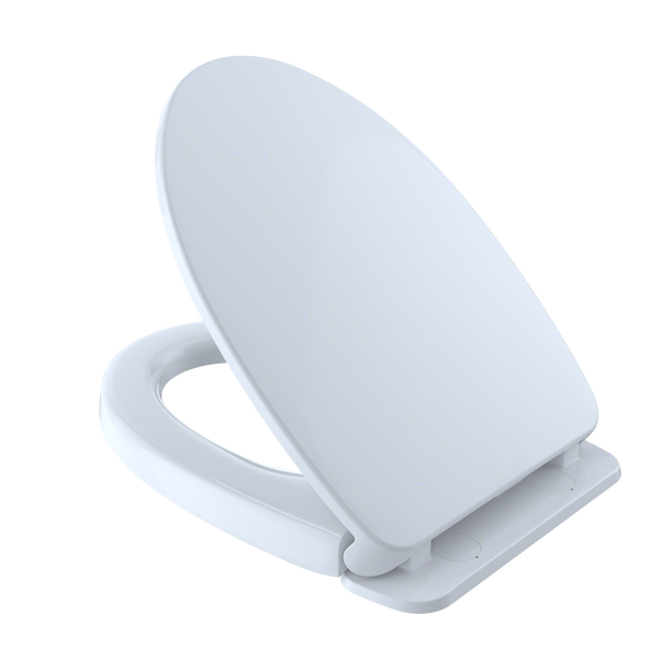 TOTO SoftClose Non Slamming, Slow Close Elongated Toilet Seat and Lid, Cotton White SS124#01