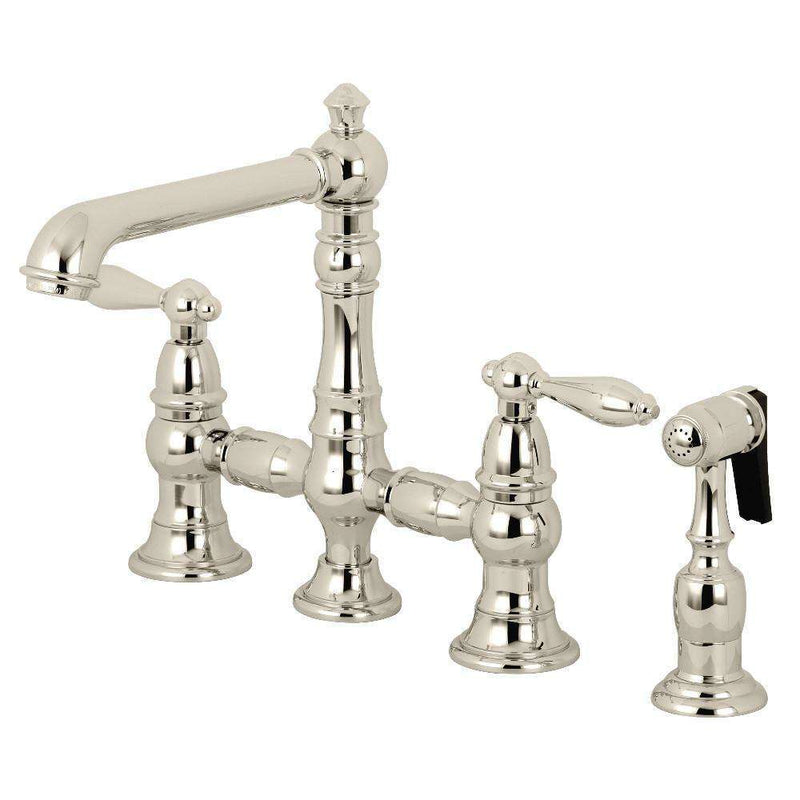 Kingston Brass KS7276ALBS Kitchen Faucet W/ Side Sp Nickel