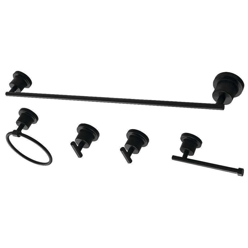 Kingston Brass BAH8230478MB 5P Bath Accs Set, Matte Black