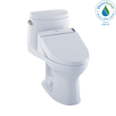 TOTO WASHLET UltraMax II One-Piece Elongated 1.28 GPF Toilet and WASHLET C200 Bidet Seat, Cotton White MW6042044CEFG