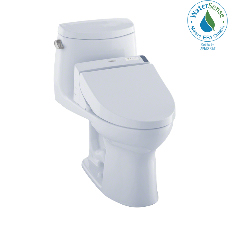 TOTO WASHLET UltraMax II One-Piece Elongated 1.28 GPF Toilet and WASHLET C200 Bidet Seat, Cotton White MW6042044CEFG