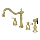 Kingston Brass KB1797PLBS 8" Wsp Kitchen Faucet W/ Brass Sp