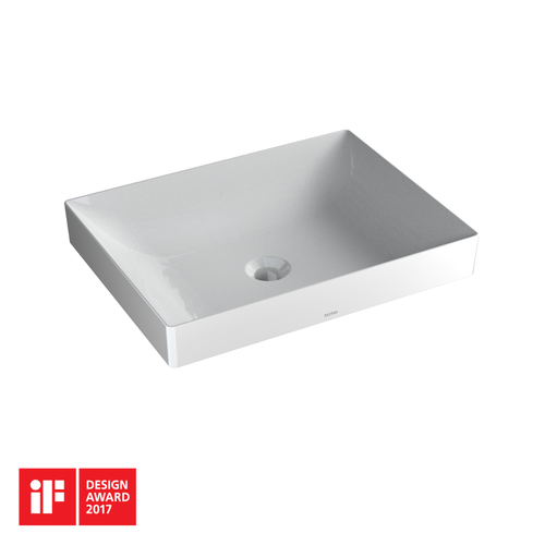 TOTO Kiwami Rectangular 20" Vessel Bathrroom Sink with CEFIONTECT, Cotton White LT475GR#01