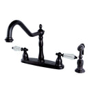 Kingston Brass KB1755WLLBS Centerset Kitchen Faucet Bronze