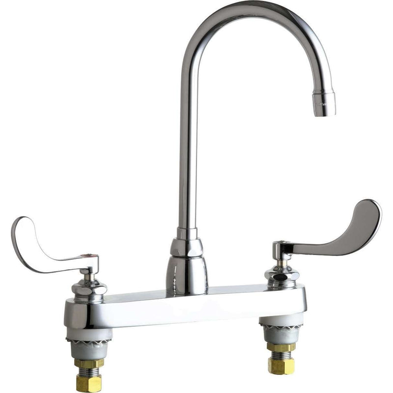 Chicago Faucets 8" Deck Mounted Sink Faucet 1100-G2AE35VP317AB