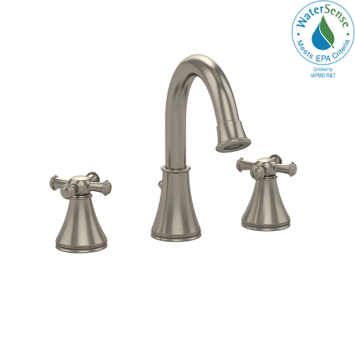 TOTO Vivian Alta Two Cross Handle Widespread 1.5 GPM Bathroom Sink Faucet, Brushed Nickel TL220DDH#BN