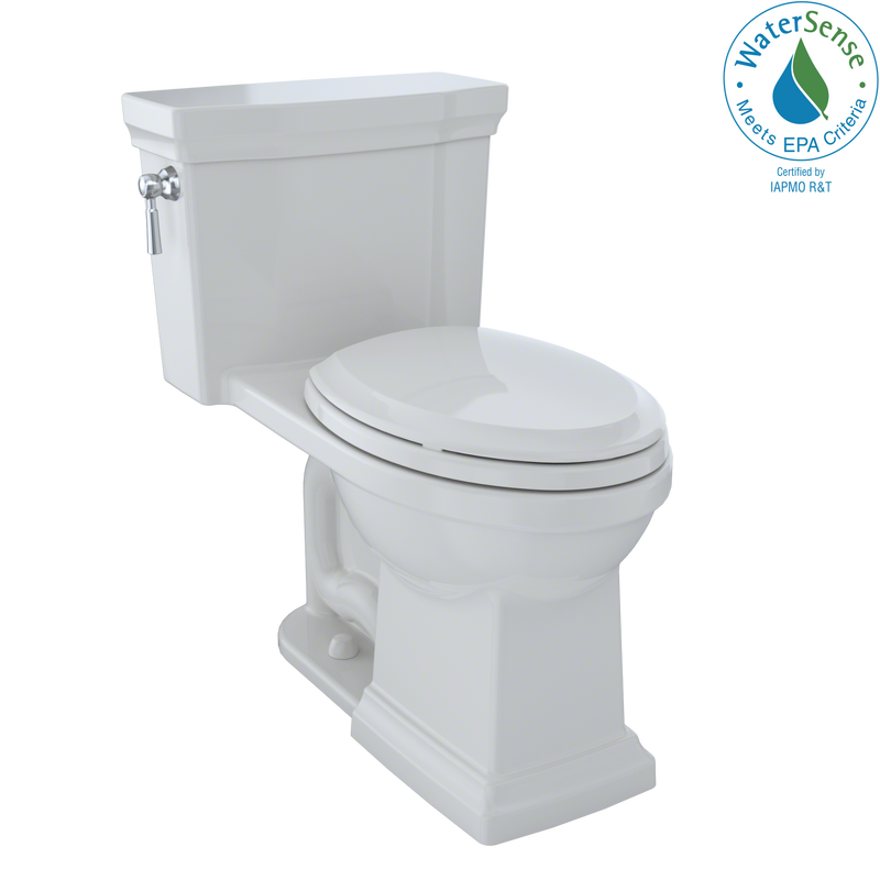 TOTO Promenade II One-Piece Elongated 1.28 GPF Universal Height Toilet with CeFiONtect, Colonial White MS814224CEFG